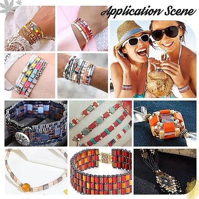 300Pcs 2 Colors 2-Hole Opaque Glass Seed Beads SEED-AR0001-30-1