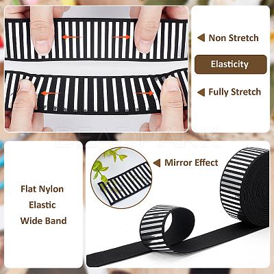 5 Yards Flat Nylon Hot Stamping Striped Elastic Wide Cord OCOR-BC0007-92A-1