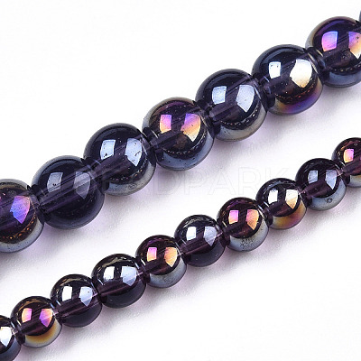 Electroplate Transparent Glass Beads Strands LS-GLAA-T032-T8mm-AB03-1