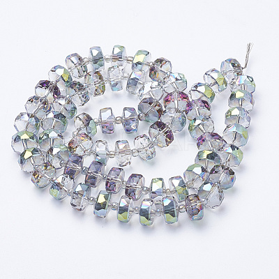 Electroplat Glass Beads Strands EGLA-Q092-8mm-D01-1