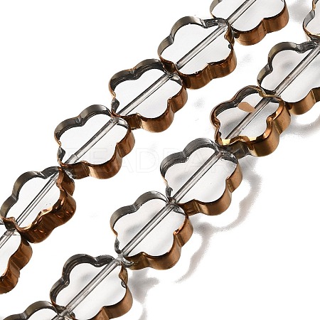 Electroplated Transparent Glass Beads Strands GL-CBA98F0-07D-1