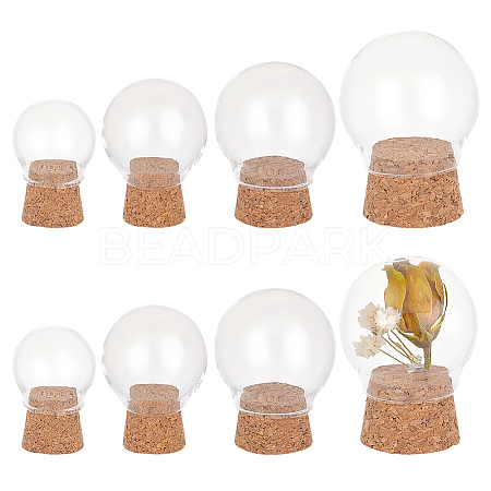   8 Sets 4 Style Round Glass Dome Cover AJEW-PH0004-86-1