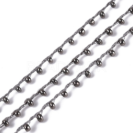 Plated Seed Beads Cords OCOR-R039-K02-1