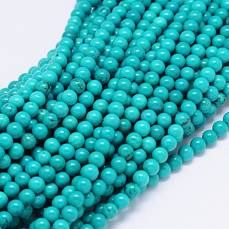 Natural Howlite Round Bead Strands X-TURQ-E022-38B-6mm-1
