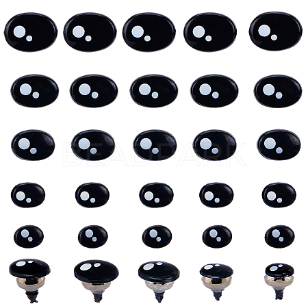 100 Sets 5 Style Oval Plastic Craft Safety Screw Noses DOLL-GF0001-03-1