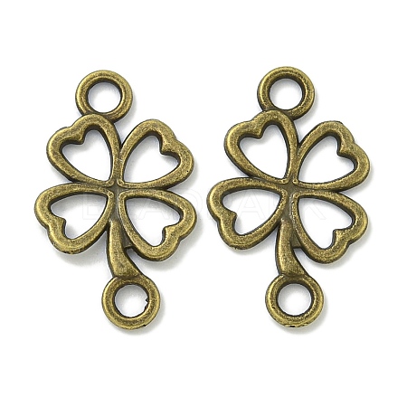 Tibetan Style Alloy Shamrock Connector Charms TIBE-I026-6013AB-1