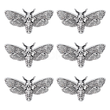 6Pcs Gothic Alloy Lapel Pins for Backpack Clothes JEWB-FH0002-83AS-1