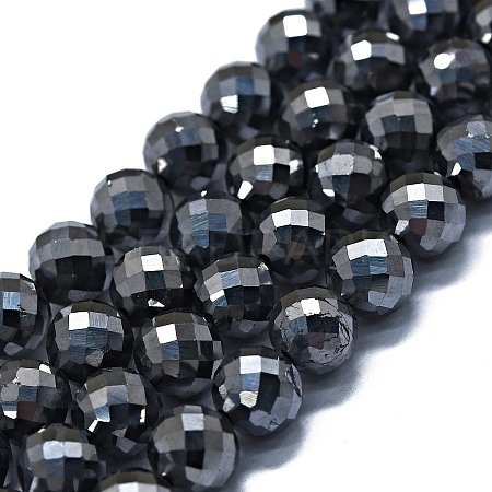 Natural Terahertz Stone Beads Strands G-G927-36-1