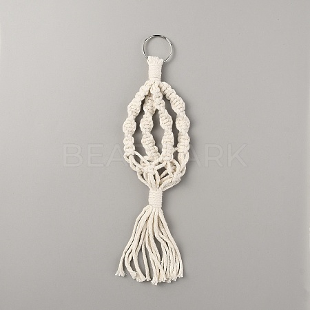 Cotton Macrame Plant Hangers AJEW-WH0314-61-1