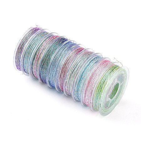 10 Rolls 3-Ply Metallic Polyester Threads MCOR-YW0001-03B-1