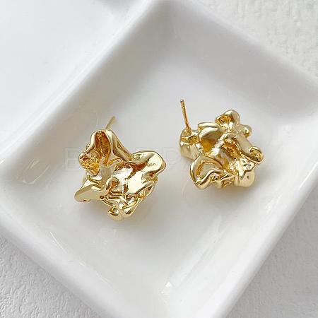 Brass Stud Earring Findings BAPE-PW0002-03G-1