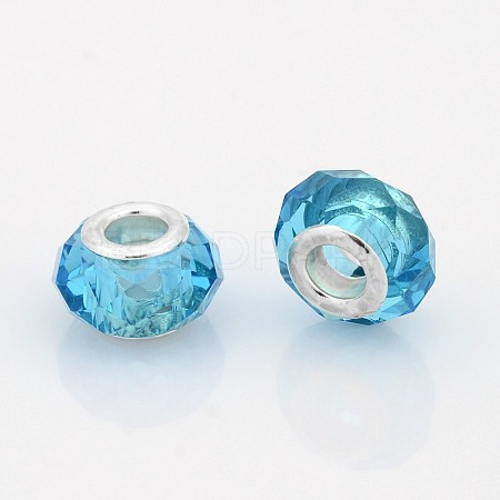 Faceted Glass European Beads GPDL-J026-02-1