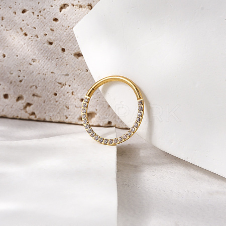 F136 Titanium Alloy Micro Pave Clear Cubic Zirconia Cartilage Earrings WG72C09-01-1-1