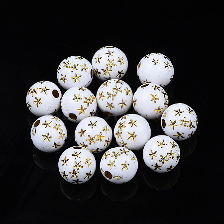 Craft Style Opaque White Acrylic Beads LS-MACR-N012-11-B02-1