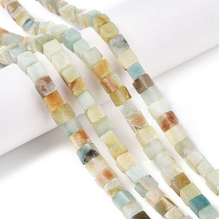 Natural Flower Amazonite Beads Strands G-T139-6x6-31A-1