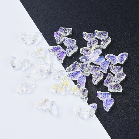 Electroplate Transparent Glass Beads EGLA-L027-E-A01-1