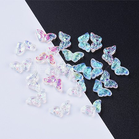 Electroplate Transparent Glass Beads EGLA-L027-E-A02-1