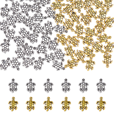 DICOSMETIC 100Pcs 2 Colors Tibetan Style Alloy Beads FIND-DC0005-17-1
