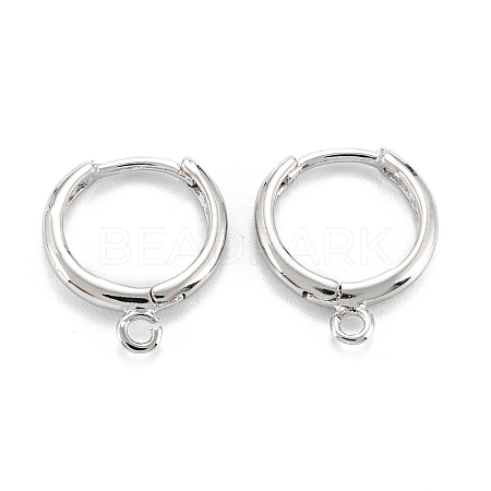 Rack Plating Brass Huggie Hoop Earrings Finding LS-KK-D063-05P-1