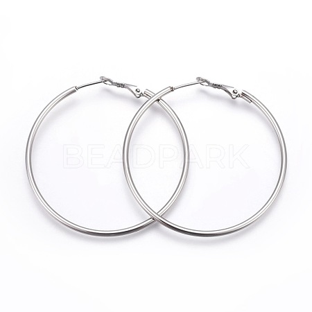 Tarnish Resistant 201 Stainless Steel Hoop Earrings EJEW-F188-24P-C-1