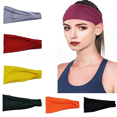 Cloth Stretch Elastic Yoga Headbands OHAR-H002-02-1