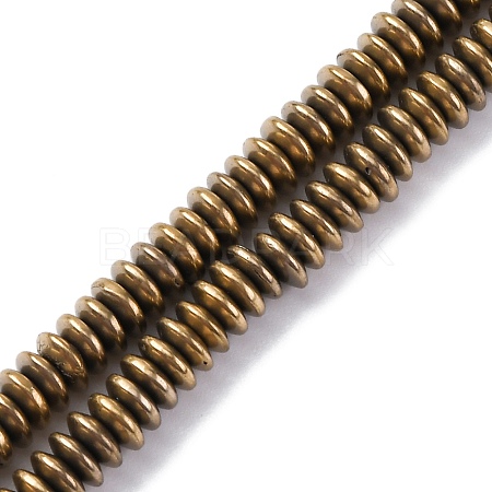 Electroplated Non-magnetic Hematite Beads Strands G-P571-B01-01B-1