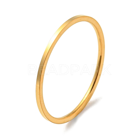 Ion Plating(IP) 304 Stainless Steel Simple Plain Band Finger Ring for Women Men RJEW-F152-05G-A-1