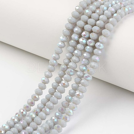 Electroplate Opaque Solid Color Glass Beads Strands EGLA-A034-P1mm-L16-1