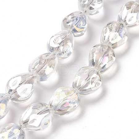 Transparent Electroplate Glass Beads Strands X-GLAA-C025-02E-1