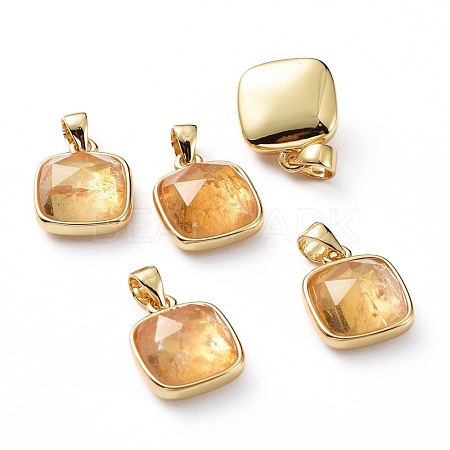 Natural Citrine Charms G-L553-58C-G-1