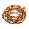 Transparent Electroplate Glass Beads Strands EGLA-N023-6x8mm-A06-2