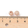 Round Brass Micro Pave Cubic Zirconia Beads ZIRC-N016-01RG-6MM-2