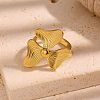 304 Stainless Steel Open Cuff Rings for Women WGC482B-01-2