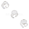 3Pcs 3 Styles 304 Stainless Steel Open Cuff Finger Ring Cabochon Settings STAS-UN0059-66P-1