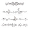 4Pcs 4 Styles Brass Pave Clear Cubic Zirconia Flower Butterfly Connector Charms KK-TA0008-72S-1