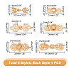AHADERMAKER 24Pcs 6 Styles Chinese Style Flower Alloy Snap Lock Clasps FIND-GA0003-16-2