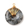 Donut/Pi Disc Natural Gemstone Pendants PALLOY-JF00509-2