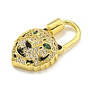 Brass Micro Pave Cubic Zirconia Pendants KK-K354-15G-2