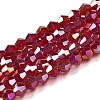 Transparent Electroplate Glass Beads Strands EGLA-A039-T4mm-B27-1