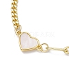 Brass Shell Heart Link Bracelets BJEW-JB10395-3