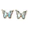 Brass Pave Faceted Glass Connector Charms FIND-Z020-03M-1