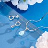3Pcs Sterling Silver Pendant Cabochon Settings STER-PH0004-25-4