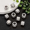 Brass Cubic Zirconia European Beads ZIRC-F001-124P-6