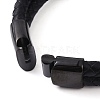 Mixed Stone Round Bead Leather Cord Multi-strand Bracelets BJEW-A009-10EB-4