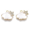 Brass Micro Pave Cubic Clear Zirconia Charms KK-N232-134-NF-1