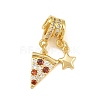 Brass Micro Pave Orange Red Cubic Zirconia Pendants CU-CBAD306-15G-1