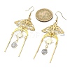 Brass Butterfly Dangle Earrings for Women EJEW-TA00369-3