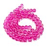 Frosted Transparent Glass Bead Strands GLAA-P065-10mm-11-5