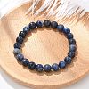 Natural Sodalite Beaded Stretch Bracelets X-BJEW-F203-05-1