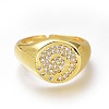 Brass Micro Pave Clear Cubic Zirconia Cuff Rings RJEW-N031-18G-1